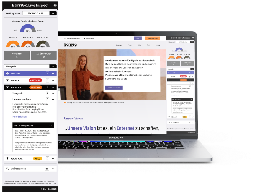 Screenshot BarriGo.Live Inspect